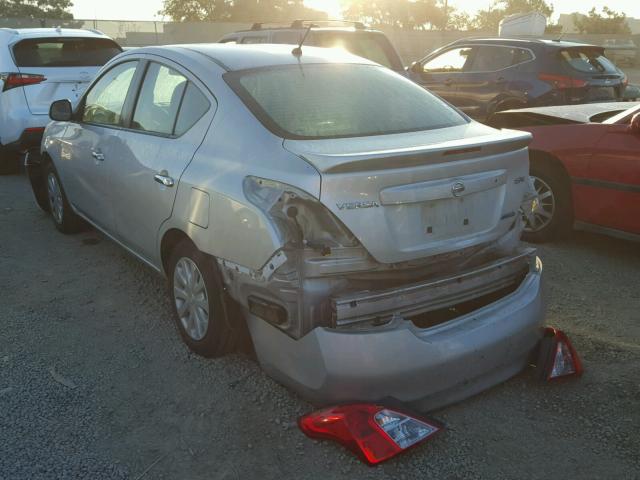 3N1CN7AP2DL858519 - 2013 NISSAN VERSA S SILVER photo 3