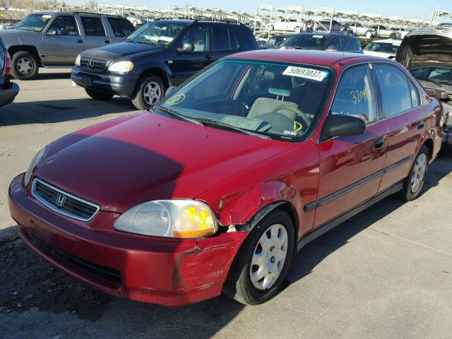 1HGEJ6576WL017065 - 1998 HONDA CIVIC LX RED photo 2