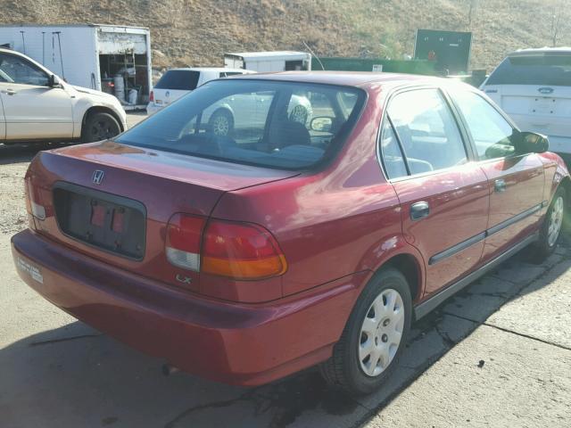 1HGEJ6576WL017065 - 1998 HONDA CIVIC LX RED photo 4