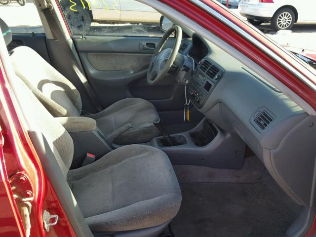 1HGEJ6576WL017065 - 1998 HONDA CIVIC LX RED photo 5