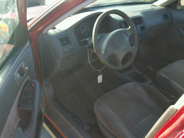 1HGEJ6576WL017065 - 1998 HONDA CIVIC LX RED photo 9