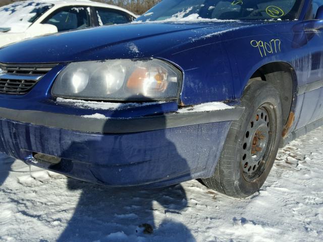 2G1WF52E859366406 - 2005 CHEVROLET IMPALA BLUE photo 9