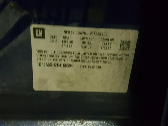 1G1JA5SH2E4166594 - 2014 CHEVROLET SONIC LS 蓝色 照片 10