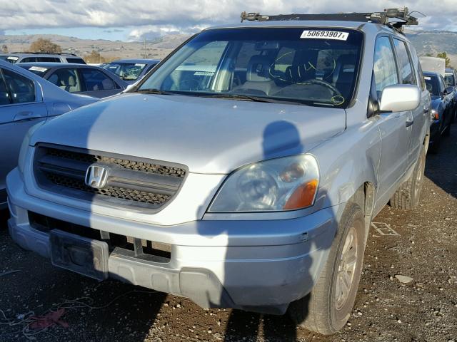 2HKYF18643H587861 - 2003 HONDA PILOT EXL SILVER photo 2