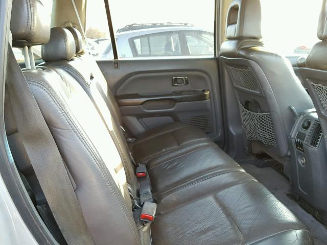 2HKYF18643H587861 - 2003 HONDA PILOT EXL SILVER photo 6