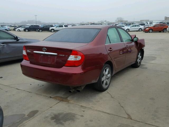 4T1BE32K54U302209 - 2004 TOYOTA CAMRY LE RED photo 4