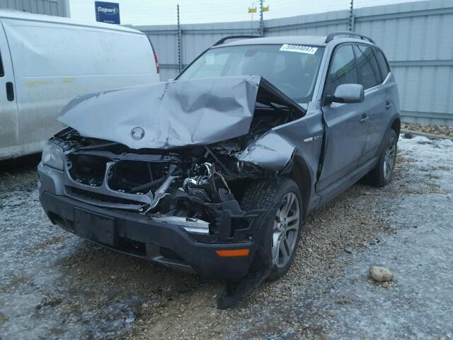 WBXPC93498WJ05057 - 2008 BMW X3 3.0SI GRAY photo 2