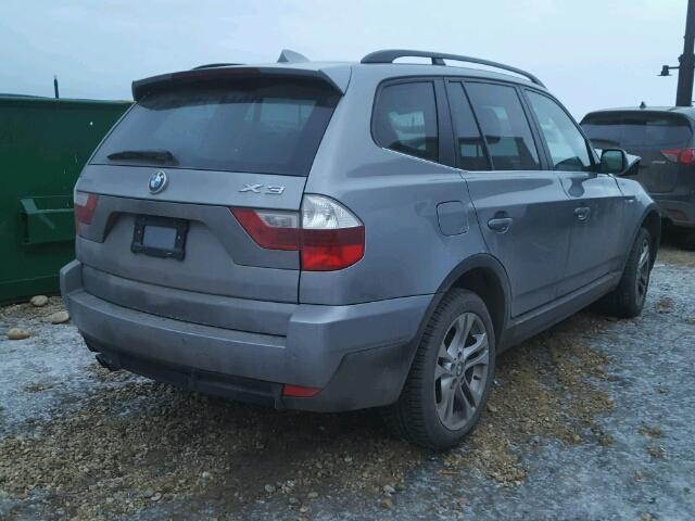 WBXPC93498WJ05057 - 2008 BMW X3 3.0SI GRAY photo 4