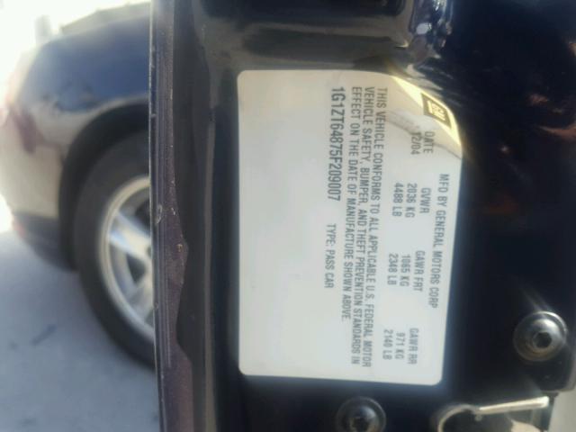 1G1ZT64875F209007 - 2005 CHEVROLET MALIBU MAX შავი ფოტო 10