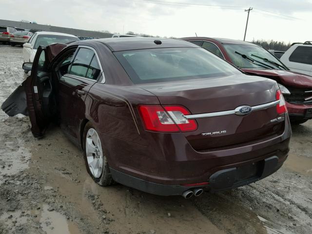 1FAHP2HW6CG138209 - 2012 FORD TAURUS SEL RED photo 3