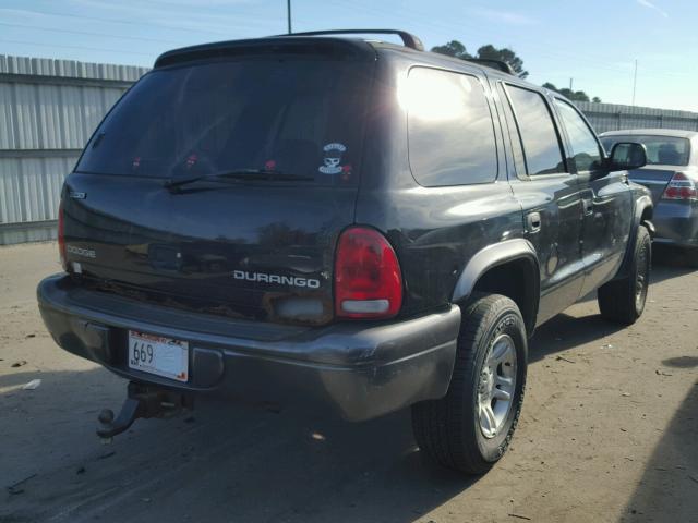 1B4HS38N52F138936 - 2002 DODGE DURANGO SP BLACK photo 4