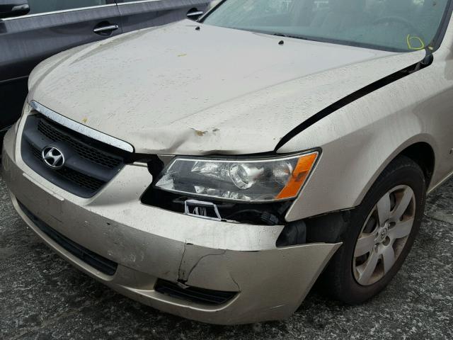 5NPET46CX8H372613 - 2008 HYUNDAI SONATA GLS GOLD photo 9