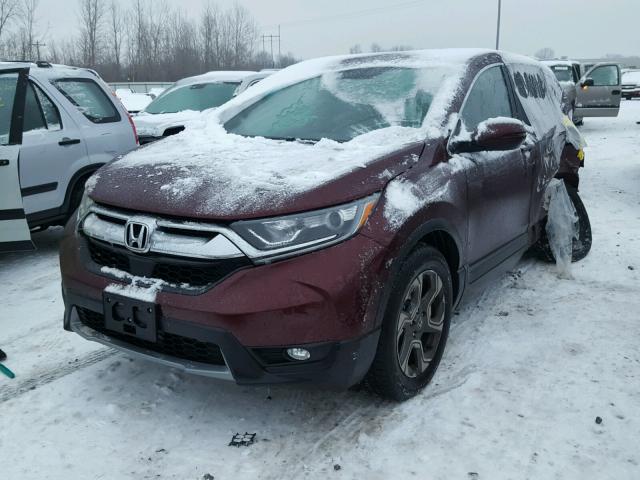 5J6RW2H87HL022481 - 2017 HONDA CR-V EXL MAROON photo 2