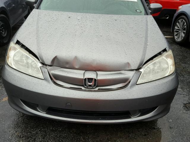 JHMES96685S009815 - 2005 HONDA CIVIC HYBR GRAY photo 7