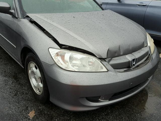 JHMES96685S009815 - 2005 HONDA CIVIC HYBR GRAY photo 9