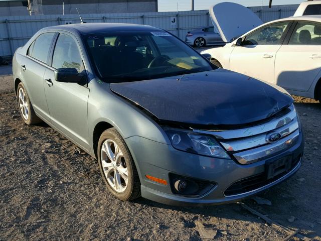 3FAHP0HA2CR410952 - 2012 FORD FUSION SE BLUE photo 1