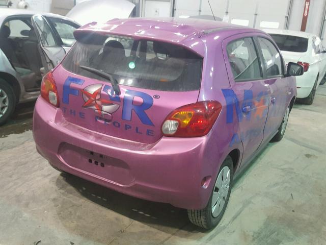 ML32A3HJ4EH024253 - 2014 MITSUBISHI MIRAGE DE PURPLE photo 4