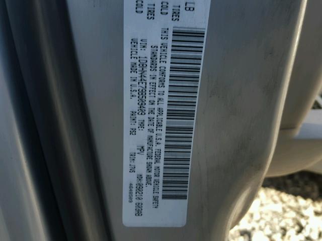 1D8HN44E79B509409 - 2009 DODGE GRAND CARA SILVER photo 10