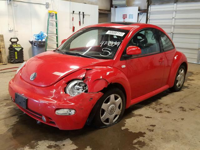 3VWDD21C8YM479834 - 2000 VOLKSWAGEN NEW BEETLE RED photo 2