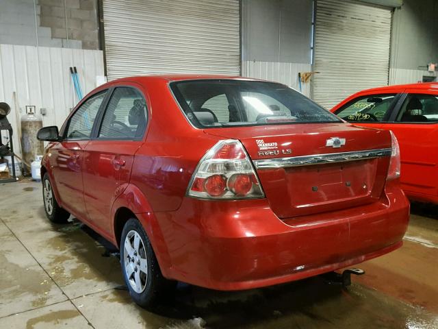 KL1TD56638B018073 - 2008 CHEVROLET AVEO BASE RED photo 3