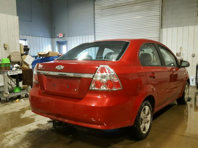 KL1TD56638B018073 - 2008 CHEVROLET AVEO BASE RED photo 4