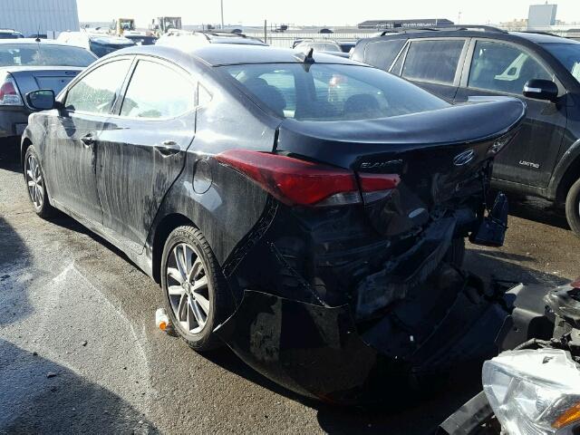 5NPDH4AE9FH608851 - 2015 HYUNDAI ELANTRA SE BLACK photo 3