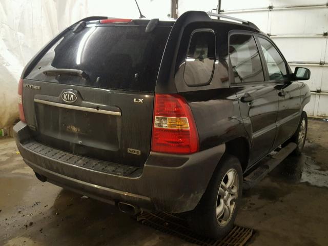 KNDJE723387496758 - 2008 KIA SPORTAGE E BLACK photo 4