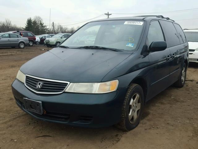 2HKRL18621H606160 - 2001 HONDA ODYSSEY EX GREEN photo 2