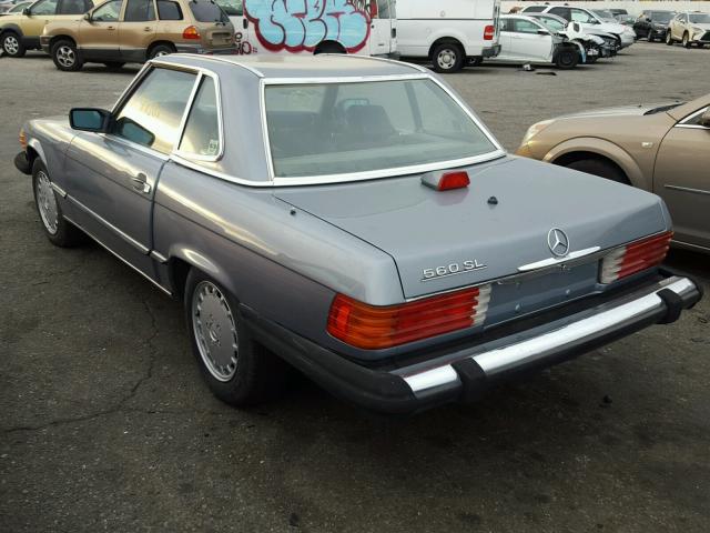 WDBBA48DXHA059341 - 1987 MERCEDES-BENZ 560 SL SILVER photo 3