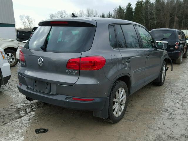 WVGBV3AX7EW526097 - 2014 VOLKSWAGEN TIGUAN S GRAY photo 4