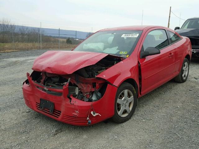 1G1AK14F957592959 - 2005 CHEVROLET COBALT RED photo 2