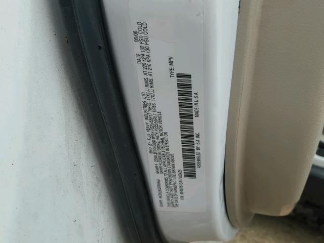 4S4BP61C677302423 - 2007 SUBARU LEGACY OUT WHITE photo 10