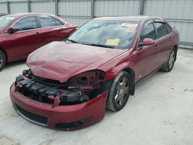 2G1WD58C481339962 - 2008 CHEVROLET IMPALA SUP RED photo 2