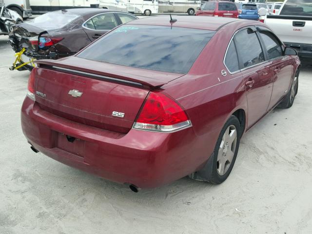 2G1WD58C481339962 - 2008 CHEVROLET IMPALA SUP RED photo 4