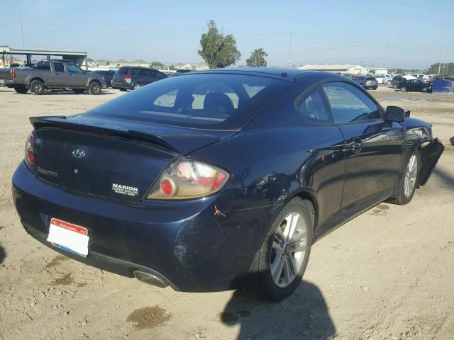 KMHHM66D58U280065 - 2008 HYUNDAI TIBURON GS BLUE photo 4