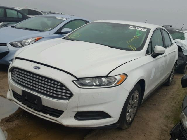 3FA6P0G79DR103230 - 2013 FORD FUSION S WHITE photo 2