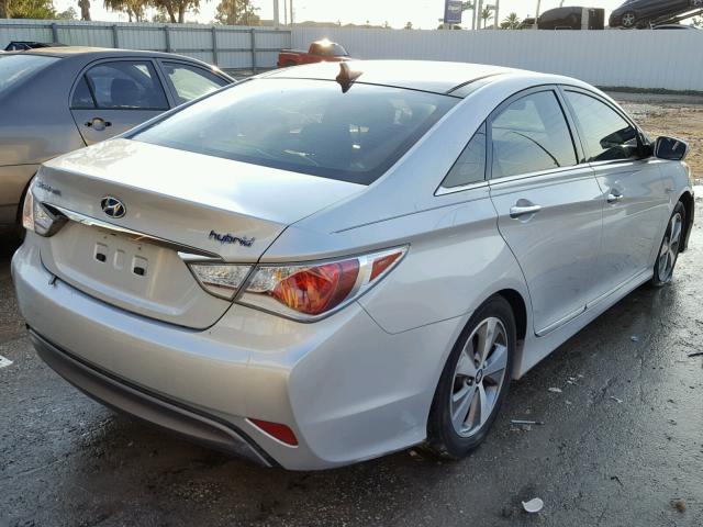 KMHEC4A40BA011109 - 2011 HYUNDAI SONATA HYB SILVER photo 4