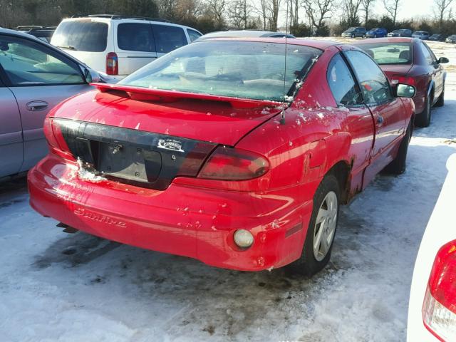 1G2JB124X27141080 - 2002 PONTIAC SUNFIRE SE RED photo 4