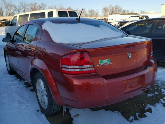 1B3LC56K78N652527 - 2008 DODGE AVENGER SX RED photo 3