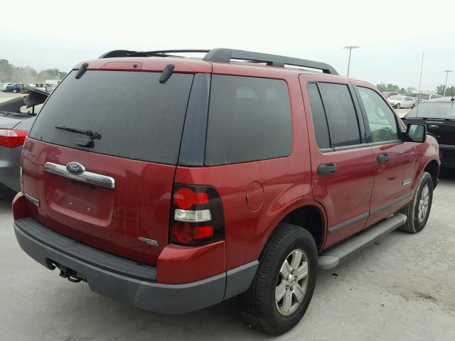 1FMEU62E56UA18318 - 2006 FORD EXPLORER X RED photo 4