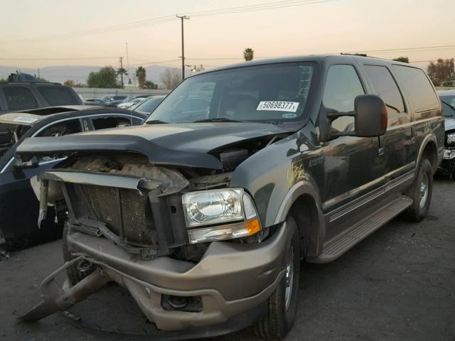 1FMNU44P54EB02049 - 2004 FORD EXCURSION GREEN photo 2