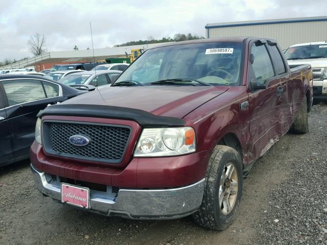 1FTRX12W94NB07390 - 2004 FORD F150 MAROON photo 2