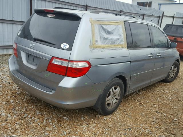 5FNRL384X7B096125 - 2007 HONDA ODYSSEY EX BLUE photo 4