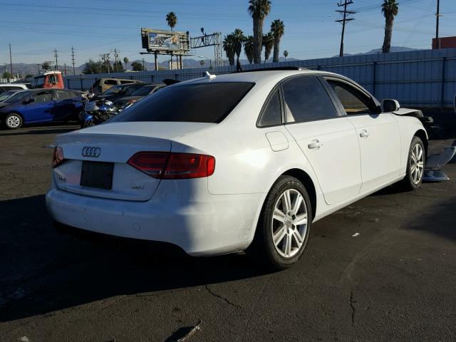 WAUAFAFL8BN046351 - 2011 AUDI A4 PREMIUM WHITE photo 4