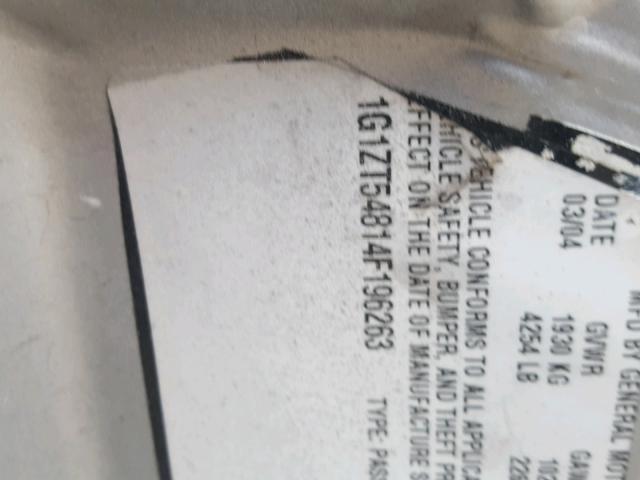 1G1ZT54814F196263 - 2004 CHEVROLET MALIBU LS Gümüş foto 10