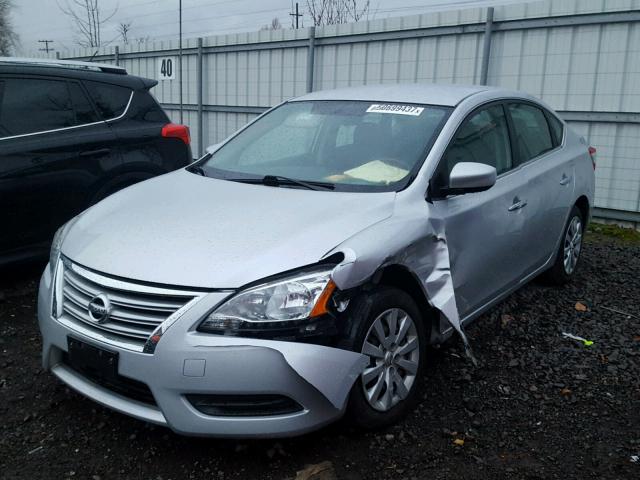 3N1AB7AP9FL648325 - 2015 NISSAN SENTRA S SILVER photo 2