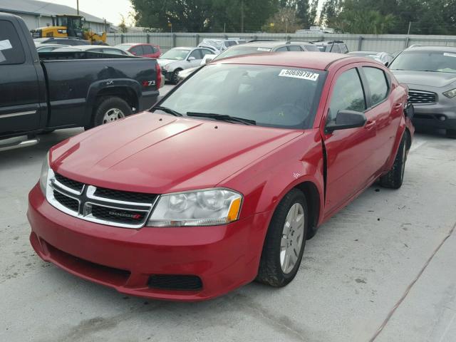 1C3CDZAB3EN233553 - 2014 DODGE AVENGER SE RED photo 2