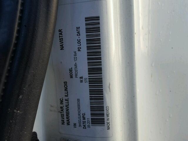 3HSDJSJRXCN585308 - 2012 INTERNATIONAL PROSTAR أبيض صورة 10