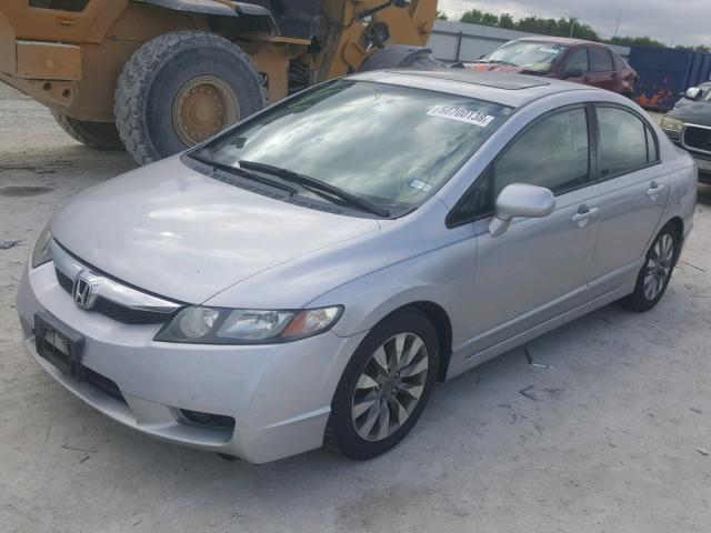 1HGFA16929L001506 - 2009 HONDA CIVIC EXL SILVER photo 2