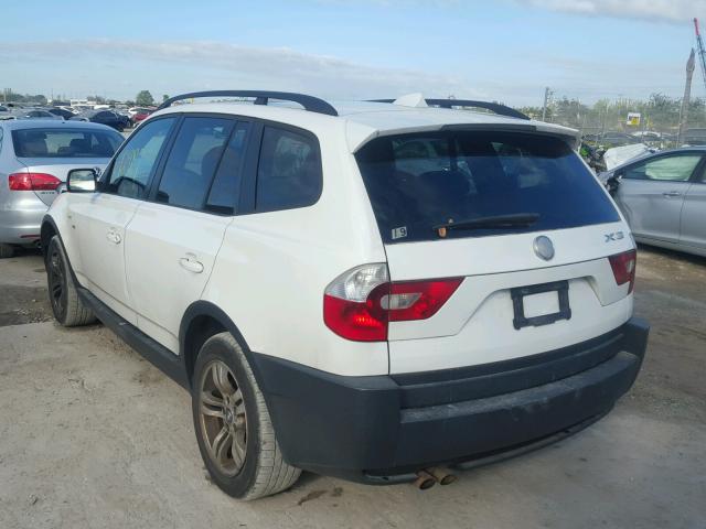 WBXPA93485WD06016 - 2005 BMW X3 3.0I WHITE photo 3